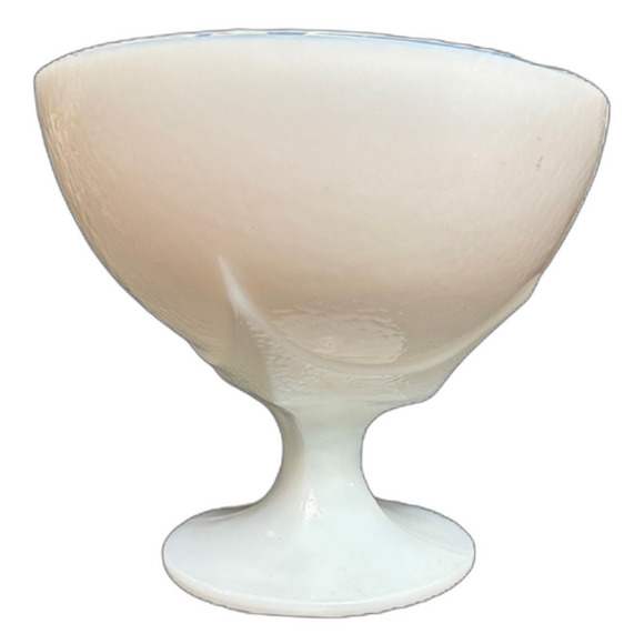 Vintage Indiana‎ Glass Milk Depression Glass Pedestal Dish Textured - Picture 1 of 11